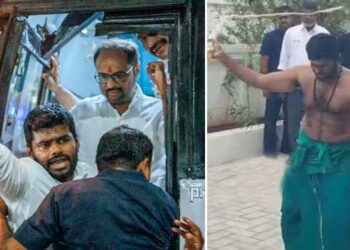 ‘ഡിഎംകെ ഭരണം അവസാനിപ്പിക്കും വരെ ചെരുപ്പിടില്ല- ഉ​ഗ്രശപഥവുമായി ബിജെപി സംസ്ഥാന അധ്യക്ഷൻ, തുടക്കം സ്വന്തം ശരീരത്തിൽ 6 തവണ ചാട്ടവാർ കൊണ്ടടിച്ച്