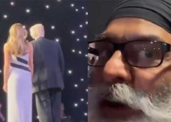 ട്രംപിന്റെ ചടങ്ങിൽ  യുഎസ്എ, യുഎസ്എ എന്ന് മുദ്രാവാക്യം വിളിക്കുന്നതിനിടെ ഖലിസ്താൻ അനുകൂല മുദ്രാവാക്യം വിളിക്കുന്നത് ഭീകരൻ ഗുർപട്‍വന്ത് പന്നൂനോ? സമൂഹ മാധ്യമങ്ങൾ കൺഫ്യൂഷനിൽ