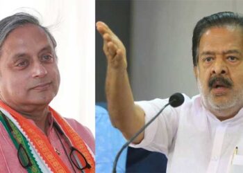 പാർട്ടി അംഗം പോലും അല്ലാതിരുന്ന തരൂരിനെ  ഞാനാണ് പാർട്ടിയിൽ കൊണ്ടുവന്നത്…  4 പ്രാവശ്യം എംപിയാക്കി, കേന്ദ്രമന്ത്രിയാക്കി..!! ഇപ്പോൾ പ്രതികരിച്ചത് രാഹുലിനെ കാണുന്നതിന് മുൻപ്…!! പ്രതികരിച്ച് ചെന്നിത്തല…