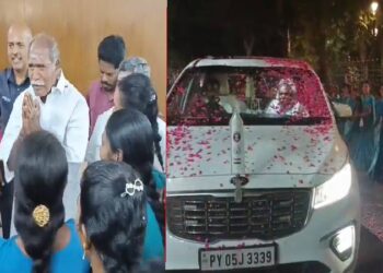 പുതുച്ചേരിയിൽ ആശമാരുടെ  ഓണറേറിയം 10,000 ൽ നിന്ന് 18,000 ത്തിലേക്ക് : പ്രഖ്യാപനവുമായി മുഖ്യമന്ത്രി എൻ.രംഗസ്വാമി, മുഖ്യമന്ത്രിയെ പുഷ്പഹാരം അണിയിച്ച്  ആശമാർ