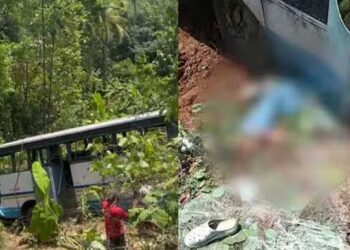 കെഎസ്ആർടിസി ബസ് താഴ്ചയിലേക്ക് തെന്നി നീങ്ങി, ബസിനടിയിലേക്കു തെറിച്ചുവീണ 14 കാരിക്ക് ദാരണാന്ത്യം
