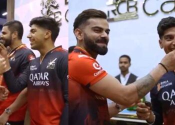 ഈ ചെക്കനെകൊണ്ട് തോറ്റല്ലോ… എന്റെ വിരലേന്നു കടി വിടടാ… കോലി ഏതു പെർഫ്യൂന്നറിയാൻ എടുത്തടിച്ചു നോക്കിയ അതേ കുരുപ്പ് തന്നെ…സ്വാസ്തിക് ചികാരയുടെ പിറന്നാൾ ആഘോഷം വൈറൽ- വീഡിയോ