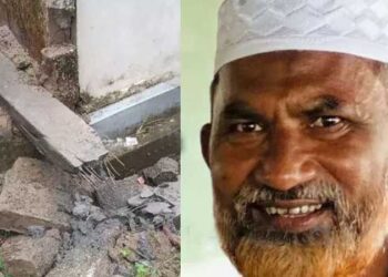 റോഡിലേക്കു മറിഞ്ഞുവീണ വൈദ്യുതി പോസ്റ്റിലിടിച്ച് ബൈക്ക് യാത്രക്കാരനായ പള്ളി ഇമാം മരിച്ചു, ഇതേപോസ്റ്റിൽ തന്നെവാഹനമിടിച്ച് ക്ഷേത്രം ശാന്തിക്കും പരുക്ക്