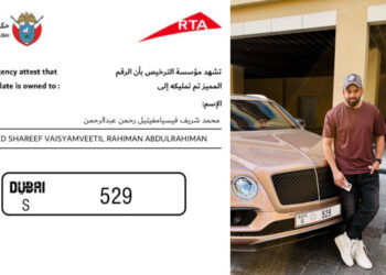 ഒന്നരക്കോടി രൂപയുടെ നമ്പർപ്ലേറ്റ് സ്വന്തമാക്കി ‘മാർക്കോ’ പ്രൊഡ്യൂസർ ഷെരീഫ് മുഹമ്മദ്