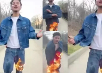 വിഷ്വല്‍ ഇഫക്ട് ചെയ്യാന്‍ പണമില്ല…  ജീന്‍സ് പാന്‍റില്‍ പെട്രോൾ ഒഴിച്ച് തീ വച്ച്  യുവാവ്!!! ഒടുവിൽ   പാന്‍റ് ഊരിയെറിഞ്ഞ് ഓടി