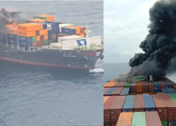 കപ്പലിലുണ്ടായ വന്‍ തീപിടുത്തം മണിക്കൂറുകള്‍ കഴിഞ്ഞിട്ടും നിയന്ത്രണ വിധേയമായില്ല ; രക്ഷപെടുത്തിയ 18 പേരെ മംഗളൂരു തുറമുഖത്ത് എത്തിക്കും; രണ്ടുപേരുടെ പരുക്ക് ഗുരുതരം