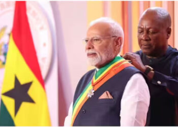 മോദിക്ക് 24 -ാം അന്താരാഷ്ട്ര പുരസ്കാരം, പരമോന്നത ബഹുമതിയായ ‘ഓഫീസർ ഓഫ് ദി ഓർഡർ ഓഫ് ദി സ്റ്റാർ’ നൽകി ആദരിച്ച് ഘാന; ‘യുദ്ധത്തിൻ്റെ കാലമല്ല’