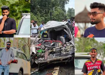 കുടകിൽ ടിപ്പര്‍ ലോറിയും കാറും കൂട്ടിയിടിച്ച് അപകടം; നാല് യുവാക്കള്‍ക്ക് ദാരുണാന്ത്യം