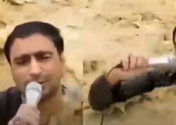 കഴുത്തറ്റം വെള്ളത്തിൽ ഇറങ്ങി നിന്ന് ലൈവ് റിപ്പോർട്ടിങ്; പാക് മാധ്യമപ്രവർത്തകൻ ഒലിച്ചുപോയി