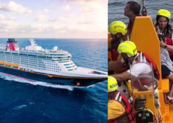 സ്വപ്ന യാത്രയുടെ അവസാന ലാപ്പിൽ 5 വയസുകാരിയായ മകൾ കപ്പലിൽ നിന്ന് കടലിലേക്ക് വീണു, പിന്നാലെ ചാടി അച്ഛൻ, രക്ഷപ്പെടൽ