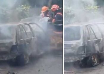 ഒരുമിച്ച് യാത്ര ചെയ്യവേ കാറിനുള്ളിൽ യുവാക്കൾ തമ്മിൽ സംഘർഷം, പരസ്പരം വാളെടുത്ത് വീശി അങ്കംവെട്ട്!! ഒടുവിൽ കാറിനു തീയിട്ടു, അന്വേഷണം ആരംഭിച്ചു