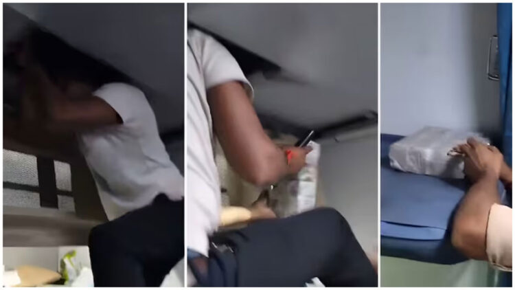 എസി കോച്ചിൽ തണുപ്പില്ല, ടെക്നീഷ്യൻ വന്ന് എസി ഡക്റ്റ് തുറന്നു; കണ്ടത് കുറെ പൊതികൾ, പിടിച്ചത് അനധികൃത മദ്യശേഖരം