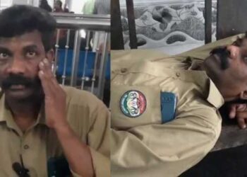 കെഎസ്ആർടിസ് ബസ് തട്ടി പോലീസ് ജീപ്പിന്റെ സൈഡ് മിറർ ഉരഞ്ഞു, ബസ് ഡ്രൈവർക്കിട്ട് പോലീസിന്റെ മർദനം