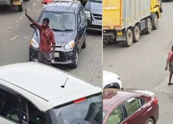 പോലീസ് ഏമാൻമാർ ഓണാഘോഷത്തിൽ,​ ഗതാ​ഗത കുരുക്കിൽ ന​ഗരം, അരയും തലയും മുറുക്കിയിറങ്ങിയ യുവാവ് ​ഗതാ​ഗതം നിയന്ത്രിച്ചത് മൂന്നു മണിക്കൂറോളം, നോട്ടുമാലയിട്ട് നാട്ടുകാരുടെ ആദരവ്