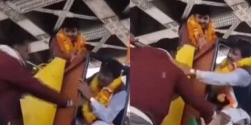 അംബേദ്ക്കർ പ്രതിമയ്ക്ക് ഹാരമണിയിക്കാൻ കയറിയ ബിജെപി എംപി ക്രെയിനിൽ കുടുങ്ങി, രക്ഷിക്കാൻ ശ്രമിച്ച ക്രെയിൻ ഓപ്പറേറ്ററുടെ കരണത്തടിച്ച് മറുപടി, മെഷീൻ പണിമുടക്കാൻ കാരണം സാങ്കേതിക തകരാർ- വീഡിയോ പങ്കുവച്ച് കോൺഗ്രസ്