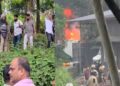 അറവ് മാലിന്യ സംസ്കരണശാലയ്ക്കെതിരെ നടത്തിയ ജനകീയ സമരം അക്രമാസക്തം, ഫാക്ടറിക്ക് തീയിട്ട് പ്രതിഷേധക്കാർ, റൂറൽ എസ്പിയ്ക്ക് നേരെ കല്ലേറ്, പ്രതിഷേധക്കാരെ ഓടിക്കാൻ ഗ്രനേഡ് പ്രയോഗിച്ച് പോലീസ്