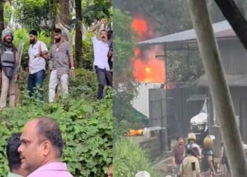 അറവ് മാലിന്യ സംസ്കരണശാലയ്ക്കെതിരെ നടത്തിയ ജനകീയ സമരം അക്രമാസക്തം, ഫാക്ടറിക്ക് തീയിട്ട് പ്രതിഷേധക്കാർ, റൂറൽ എസ്പിയ്ക്ക് നേരെ കല്ലേറ്, പ്രതിഷേധക്കാരെ ഓടിക്കാൻ ഗ്രനേഡ് പ്രയോഗിച്ച് പോലീസ്