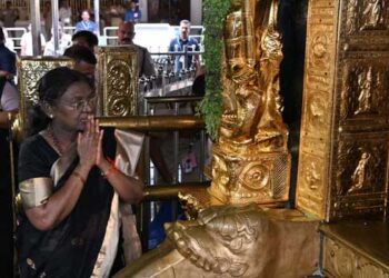 രാഷ്ട്രപതി തൊഴുതുനിൽക്കുന്ന ചിത്രത്തിൽ ശ്രീകോവിലിന്റെ ഉൾവശവും വിഗ്രഹവും!! വിമർശനത്തെ തുടർന്ന് ചിത്രം എക്സ് പ്ലാറ്റ്ഫോമിൽ നിന്ന് പിൻവലിച്ചു