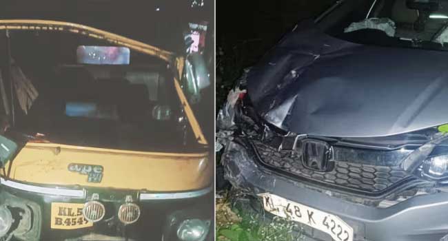 ഓട്ടോയിൽ എതിർ ദിശയിൽ വരികയായിരുന്ന കാർ ഇടിച്ച് ആറുമാസം പ്രായമുള്ള കുഞ്ഞിന് ദാരുണാന്ത്യം, രണ്ടുപേരുടെ നില ​ഗുരുതരം, കാർ ഡ്രൈവർ പോലീസ് കസ്റ്റഡിയിൽ