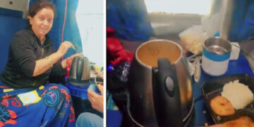 ട്രെയിനില്‍  ഇലക്ട്രിക് കെറ്റില്‍ ഉപയോഗിച്ച്  ന്യൂഡില്‍സ് പാകം ചെയ്തു, മഹാരാഷ്ട്ര സ്വദേശിനിക്കെതിരെ നടപടിയുമായി റെയില്‍വേ, വീഡിയോ പോസ്റ്റ് ചെയ്ത യുട്യൂബ് ചാനലിനെതിരെയും നടപടി