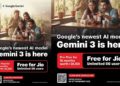 എ ഐ ഓഫർ നവീകരിച്ച് ജിയോ; ജെമിനി 3 ഇനി ലഭ്യം, ആനുകൂല്യം എല്ലാ 5ജി ഉപയോക്താക്കൾക്കും