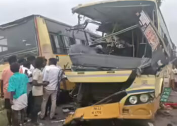 തമിഴ്നാട്ടില്‍ ബസുകള്‍ കൂട്ടിയിടിച്ച് 11 പേര്‍ മരിച്ചു,  40ഓലം പേര്‍ക്ക് പരിക്ക്, നമരണ സംഖ്യ ഉയര്‍ന്നേക്കും