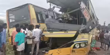 തമിഴ്നാട്ടില്‍ ബസുകള്‍ കൂട്ടിയിടിച്ച് 11 പേര്‍ മരിച്ചു,  40ഓലം പേര്‍ക്ക് പരിക്ക്, നമരണ സംഖ്യ ഉയര്‍ന്നേക്കും