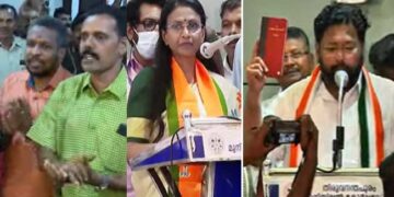 ഭരണഘടന ഉയർത്തിപ്പിടിച്ച് കെഎസ് ശബരീനാഥനും യുഡിഎഫ് അം​ഗങ്ങളും, ശരണംവിളികളുമായി മേരിപുഷ്പവും ആശാനാഥും!! ആർ. ശ്രീലേഖ സത്യപ്രതിജ്ഞ പൂർത്തിയാക്കിയത് വന്ദേമാതരം മുഴക്കി, കരമന അജിത്ത് സത്യപ്രതിജ്ഞ ചൊല്ലിയത് സംസ്‌കൃതത്തിൽ… ഗണഗീതം ആലപിച്ച് ബിജെപി അംഗങ്ങൾ