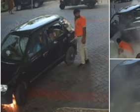 പെട്രോൾ പമ്പിൽ ഇന്ധനം നിറയ്ക്കുന്നതിനിടെ കാറിന് തീപിടിച്ചു; കോട്ടയ്ക്കലിലെ പെട്രോൾ പമ്പിൽ വൻ ദുരന്തം ഒഴിവാക്കിയത് ഇതര സംസ്ഥാന തൊഴിലാളിയുടെ ഇടപെടൽ