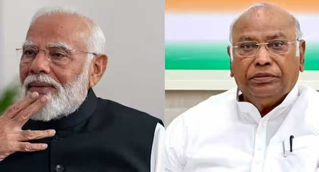 പരാജയത്തിന്റെ ഉത്തരവാദിത്വം സ്വയം ഏറ്റെടുക്കണം, എപ്പോഴെല്ലാം മോദി പരാജയപ്പെടുന്നുവോ അതു കോൺ​ഗ്രസിന്റെ തലയിലേക്കിടും!! എങ്ങനെയാണ് മോദിക്ക് കോൺഗ്രസിനെ കുറ്റപ്പെടുത്താൻ സാധിക്കുക? കേന്ദ്രത്തിലും സംസ്ഥാനത്തും ബിജെപിക്കാണ് ഭരണം… നിങ്ങൾക്ക് ജനങ്ങളെ സംരക്ഷിക്കാൻ പറ്റിയില്ലെങ്കിൽ എങ്ങനെയാണ് കോൺഗ്രസിനെ കുറ്റം പറയുക?- മല്ലികാർജുൻ ഖർഗെ