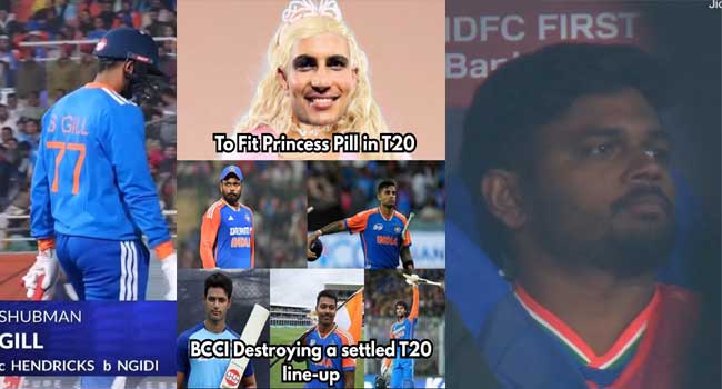 ഗംഭീർ…ഗില്ലിനു വേണ്ടി എത്രനാൾ നിങ്ങൾ സഞ്ജുവിനെ കരയ്ക്കിരുത്തും? മലയാളി താരത്തിന് പകരക്കാരനായി ഇറങ്ങിയ 14 മത്സരങ്ങളിൽ ഒരെണ്ണത്തിൽ പോലും അർദ്ധശതകം തൊട്ടിട്ടില്ല, തുടർച്ചയായ രണ്ടാം മത്സരത്തിലും പിഴച്ചതോടെ ഗില്ലിനെതിരെ രോക്ഷം ആളിക്കത്തുന്നു, സമൂഹമാധ്യമങ്ങളിൽ കണക്കുകൾ നിരത്തി സഞ്ജു ആരാധകർ