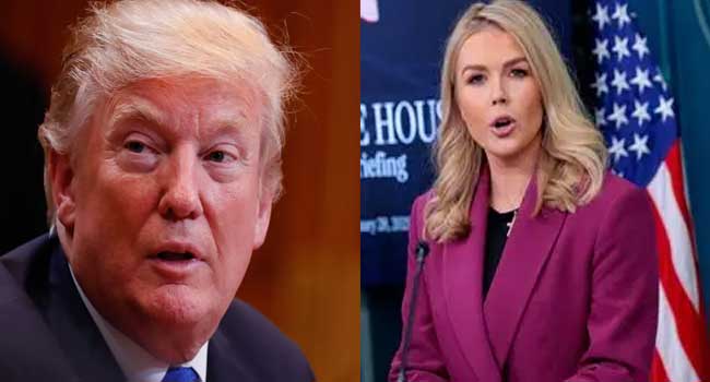 “നമ്മുടെ സൂപ്പർസ്റ്റാറായ കരോലിനയെ ഇന്നിവിടെ കൊണ്ടുവന്നിട്ടുണ്ട്, ആ സുന്ദരമായ മുഖം, സംസാരിക്കുമ്പോൾ ചുണ്ടുകൾ മെഷീൻ ഗൺ പോലെ”.. പ്രസ് സെക്രട്ടറിക്കെതിരെ വീണ്ടും ട്രംപിന്റെ ലൈംഗികച്ചുവയുള്ള പരാമർശം, വ്യാപക വിമർശനം