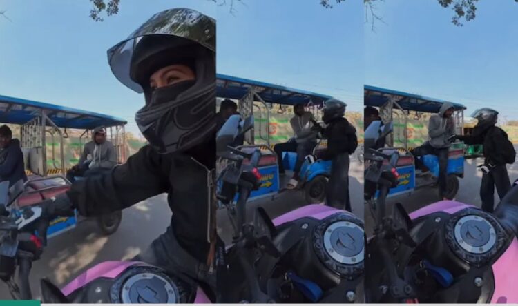 ബൈക്ക് ഓടിക്കുകയായിരുന്ന യുവതിയോട് അശ്ലീല ആംഗ്യം കാണിച്ചു, മാപ്പ് പറയാന്‍ തയ്യാറാകാത്തതോടെ യുവാവിന്റെ കരണം അടിച്ച് തകര്‍ത്ത് യുവതി