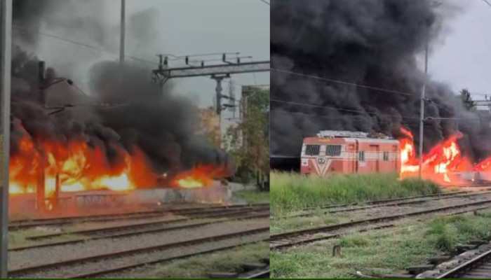 തൃശൂര് റെയില്വേ സ്റ്റേഷനില് വന് തീപിടിത്തം, നിരവധി ബൈക്കുകളും ടിക്കറ്റ് കൗണ്ടറും പൂര്ണമായി കത്തി നശിച്ചു