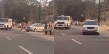 പരിശോധനയ്ക്കായി വാഹനം തടയവേ എംവിഡി ഉദ്യോഗസ്ഥനെ കാറിടിപ്പിച്ച് അപായപ്പെടുത്താൻ ശ്രമം; രക്ഷപ്പെട്ടത് തലനാരിഴയ്ക്ക്, ഉദ്യോ​ഗസ്ഥനെ ഇടിപ്പിക്കാൻ ശ്രമിച്ചത് സ്‌കൂൾ യൂണിഫോമിലുള്ള വിദ്യാർഥികൾ!! വാഹനത്തിന്റെ രജിസ്ട്രേഷൻ കാലാവധി കഴിഞ്ഞതെന്ന് കണ്ടെത്തൽ