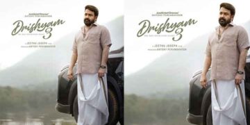 പുഴയോരത്ത്  പ്രതീക്ഷയോടെ  നിൽക്കുന്ന ജോർജുകുട്ടി .  ജോർജുകുട്ടിയുടെ പുതിയ ലുക്ക്   ദൃശ്യം – 3 ക്ക്  പുതിയ പോസ്റ്റർ എത്തി