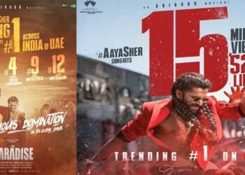 എങ്ങും തരം​ഗമായി ദ പാരഡൈസിലെ ആദ്യ ഗാനം;  9 രാജ്യങ്ങളിൽ മ്യൂസിക് ചാർട്ടിൽ ഒന്നാമതെത്തി “ആയാ ഷേർ”