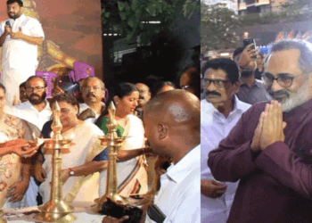 ക്ലിഫ് ഹൗസിന് മുന്നിൽ അയ്യപ്പജ്യോതിയുമായ് ബിജെപി; , ‘ശബരിമലയുടെ പേരിൽ സിപിഎമ്മും കോൺ​ഗ്രസും രാഷ്ട്രീയം കളിക്കുന്നു, നാടിന്റെ വിശ്വാസവും സംസ്‌കാരവും നശിപ്പിക്കാൻ അനുവദിക്കില്ല,’- രാജീവ് ചന്ദ്രശേഖർ