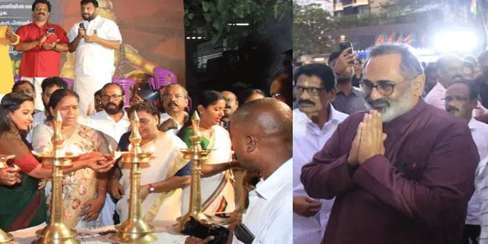 ക്ലിഫ് ഹൗസിന് മുന്നിൽ അയ്യപ്പജ്യോതിയുമായ് ബിജെപി; , ‘ശബരിമലയുടെ പേരിൽ സിപിഎമ്മും കോൺ​ഗ്രസും രാഷ്ട്രീയം കളിക്കുന്നു, നാടിന്റെ വിശ്വാസവും സംസ്‌കാരവും നശിപ്പിക്കാൻ അനുവദിക്കില്ല,’- രാജീവ് ചന്ദ്രശേഖർ