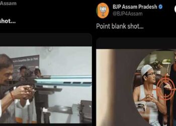 ‘പോയിന്റ് ബ്ലാങ്ക് ഷോട്ട്’… അടിക്കുറിപ്പ്, ന്യൂനപക്ഷ സമുദായക്കാരുടെ ചിത്രത്തിനു നേരെ തോക്കുചൂണ്ടി അസം മുഖ്യമന്ത്രി!! വംശീയ ഉന്മൂലനം നടത്താനുള്ള ആഹ്വാനം, കോടതി ഇടപെടണം- കെ സി വേണു​ഗോപാൽ, ബിജെപി പുറത്തുവിട്ടത് വിഷം തുപ്പുന്ന ചിത്രം-ശിവസേന