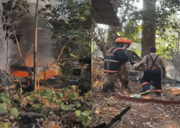 പാങ്ങോട് പോലീസ് സ്റ്റേഷൻ പരിസരത്ത് തീപിടിത്തം: പിടിച്ചിട്ട വാഹനങ്ങൾ കത്തി നശിച്ചു