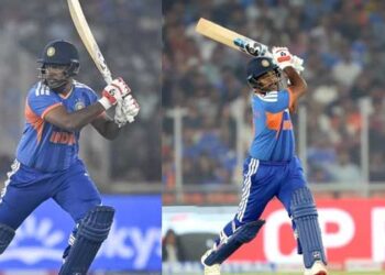 6,6,6,4 ലോകകപ്പ് അരങ്ങേറ്റം കളറാക്കാനിറങ്ങിയ സഞ്ജുവിനെ വളരാൻ വിടാതെ നമീബിയ, 22 റൺസെടുത്ത് പുറത്ത്… 24 പന്തിൽ ആറ് ഫോർ, അഞ്ച് സിക്സ്… 61 റൺസെടുത്ത് ഇഷാൻ കിഷനും പുറത്ത്… ഇന്ത്യ 144-4