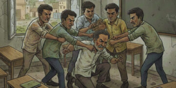 ചുമരിൽ ഒട്ടിച്ച അംബേദ്കറിന്റെ ചിത്രം വലിച്ചു കീറി, ദളിത് വിദ്യാര്‍ത്ഥികള്‍ക്കെതിരെ ജാതി അധിക്ഷേപവും, ആര്‍എസ്എസ് സ്കൂളില്‍ കയറി പ്രിന്‍സിപ്പലിനെ  ഓടിച്ചിട്ട് അടിച്ച് വിദ്യാര്‍ത്ഥികള്‍