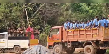 വിദ്യാര്‍ഥികളെ  പൊരിവെയിലത്ത് ടിപ്പറിലും ട്രക്കിലും കയറ്റി വിനോദയാത്രയ്ക്ക് കൊണ്ടുപോയി, തിരിച്ചെത്തിച്ചതും അതേ വാഹനത്തില്‍, യാതൊരു സുരക്ഷാ മാനദണ്ഡങ്ങളും പാലിച്ചില്ല, പ്രധാനാധ്യാപകന് സസ്പെന്‍ഷന്‍,