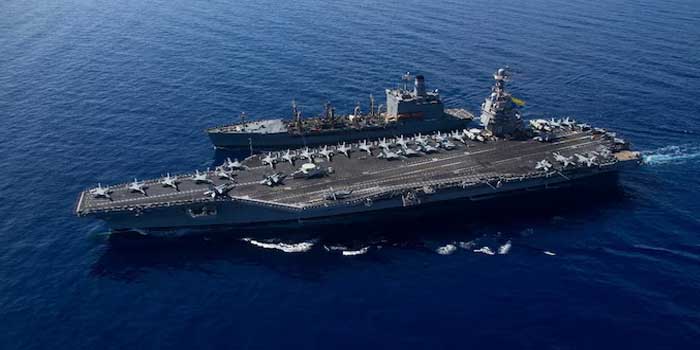 മിഡിൽ ഈസ്റ്റിൽ എല്ലാം സജ്ജം, വിമാനവാഹിനി കപ്പൽ, ആയിരക്കണക്കിന് സൈനികർ, ഫൈറ്റർ വിമാനങ്ങൾ, ഗൈഡഡ് മിസൈൽ ഡിസ്ട്രോയറുകൾ… ഇറാനെതിരെ ആഴ്ചകളോളം നീളുന്ന സൈനിക നടപടിക്ക് യുഎസിന്റെ പടപ്പുറപ്പാട്!! ‘ഇങ്ങോട്ട് ആക്രമിച്ചാൽ, പശ്ചിമേഷ്യയിലെ ഒറ്റ യുഎസ് സേനാതാവളങ്ങളേയും വെറുതേവിടില്ല’- മറു ഭീഷണിയുമായി ഇറാനും