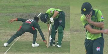 ‘എന്റെ പൊന്നു സാറെ, ഒന്നു കുനിഞ്ഞതേ ഓർമയുള്ളു, പിന്നെയെല്ലാം പെട്ടന്നായിരുന്നു… ഇവർക്കുവേണ്ടിയാണല്ലോ ലോകകപ്പിനു മുൻപ് ഖോരഖോരം വാദിച്ചത്’ !! ബംഗ്ലാദേശിനെതിരായ വിവാദ റണ്ണൗട്ടിൽ ക്രീസിൽ പൊട്ടിത്തെറിച്ച് പാക് താരം സൽമാൻ ആഗ, ഹെൽമറ്റും ഗ്ലൗസും മൈതാനത്ത് വലിച്ചെറിഞ്ഞ് പ്രതിഷേധം, പാക്കിസ്ഥാനെ ട്രോളി സോഷ്യൽ മീഡിയ- വീഡിയോ