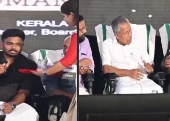 ‘‘സാറെ..കുറച്ച് സമയം എടുക്കുന്നുണ്ട്, കുഴപ്പമില്ലല്ലോ അല്ലേ?’’… ഇവർക്കുകൂടി കൊടുക്കു… പിന്നാലെ തനിക്ക് കിട്ടിയ ശീതളപാനീയം മുഖ്യമന്ത്രിക്കു നേരെ നീട്ടി… കളിക്കളത്തിനു പുറത്തുള്ള സഞ്ജുവിന്റെ പെരുമാറ്റം സമൂഹമാധ്യമങ്ങളിൽ വൈറൽ, ബഹുമാനം അത് പ്രവർത്തിയിലൂടെ… മനുഷ്യനോട് എങ്ങനെ പെരുമാറണം എന്ന് സഞ്ജു പലപ്പോഴും കാണിക്കാറുണ്ട് അയാളിലെ ആ നല്ല ക്യാരക്ടർ- കമെന്റുകൾ- Video