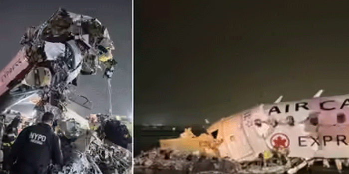 യുഎസിൽ വിമാനവും ട്രക്കും റൺവേയിൽ കൂട്ടിയിടിച്ചു; പൈലറ്റും സഹപൈലറ്റും മരിച്ചു; എയർ കാനഡ വിമാനം ലാൻഡ് ചെയ്യവെ അപകടം