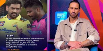 ‘രാജസ്ഥാൻ റോയൽസിന് മുഖം നഷ്ടപ്പെട്ടിരിക്കുന്നു, റോയൽസ് എന്നുകേട്ടാൽ ആദ്യം വരിക സഞ്ജുവിന്റെ മുഖം, ആരാധകർക്കും അങ്ങനെയെന്ന് ഞാൻ കരുതുന്നു, സഞ്ജു ഉള്ളപ്പോൾ ജയ്സ്വാളിന് അവന്റെ സ്വതസിദ്ധമായ ശൈലിയിൽ കളിക്കാനുള്ള അവസരമുണ്ടായിരുന്നു, എന്നാൽ ഇപ്പോൾ അവന് കൂടുതൽ ഉത്തരവാദിത്തമുണ്ട്’- ഫാഫ് ഡുപ്ലെസിസ്