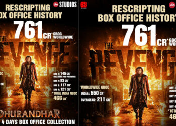 റെക്കോര്‍ഡുകള്‍ പിന്നിട്ട് ‘ധുരന്ധർ പ്രതികാരം’, എക്കാലത്തെയും വലിയ ഇന്ത്യൻ ബ്ലോക്ക്ബസ്റ്റർ ഹിറ്റ്, ആദ്യ വീക്കെൻഡിൽ നേടിയത് 761 കോടി ആഗോള ഗ്രോസ് കളക്ഷൻ
